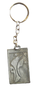 llavero metalico plateado