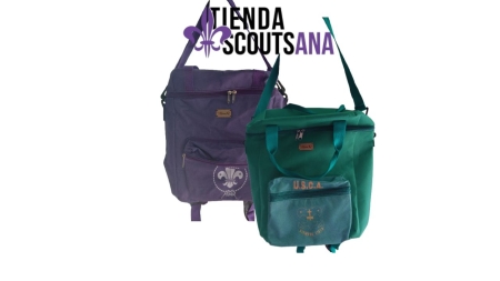 bolso matero verde y violeta