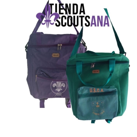 bolso matero verde y violeta